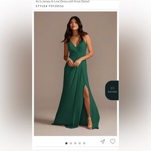 David's Bridal Forest Green Maxi Dress